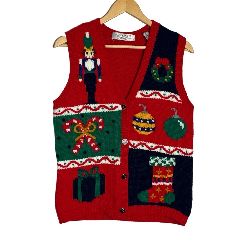 Karen Scott Ugly Christmas Knit Sweater Vest